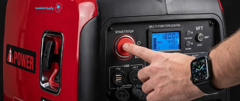 پنل مدرن موتور برق ای پاور با استارت دکمه ای و نمایشگر دیجیتال